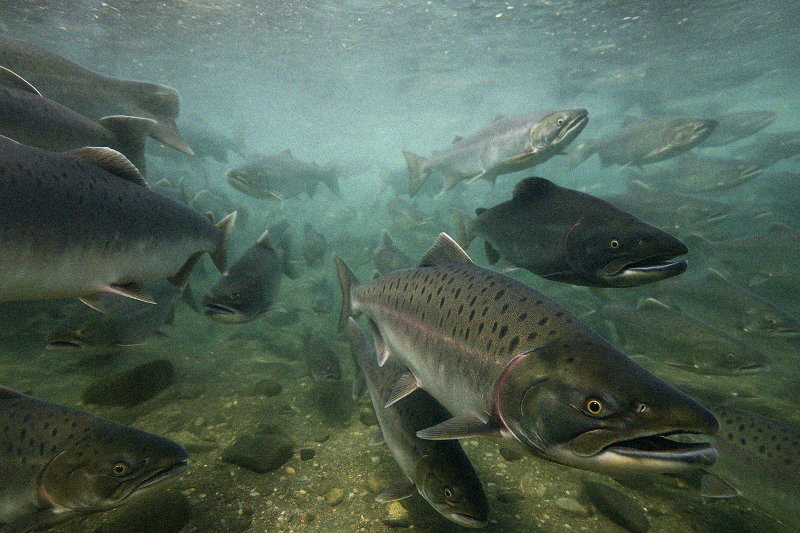 Fish in shallow water