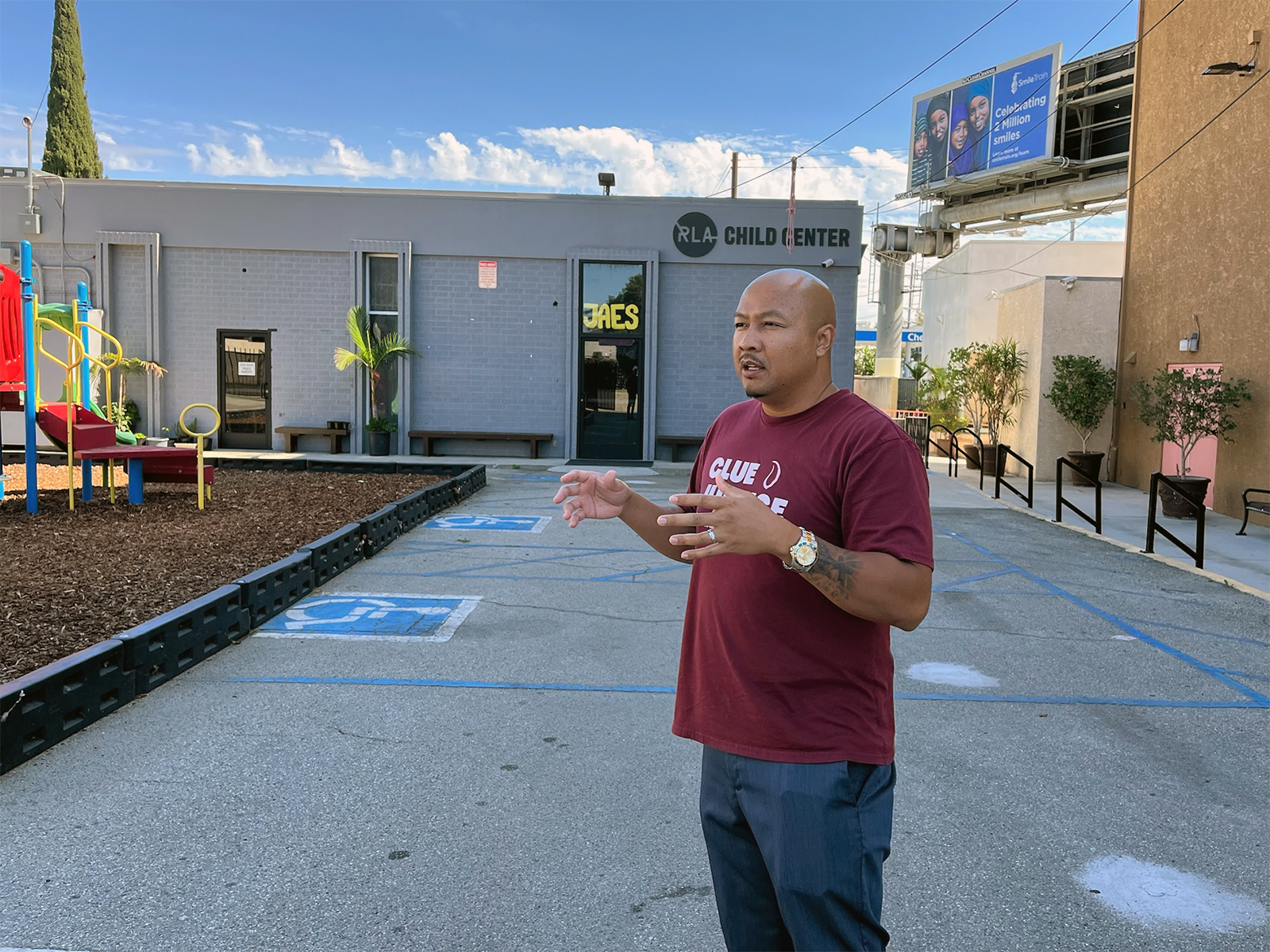 Pastor Sithy Bin leads a tour of the Restauración Los Angeles campus on Oct. 9, 2025. (RNS photo/Aleja Hertzler-McCain)